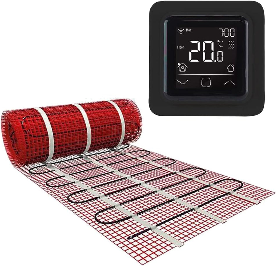 Fußbodenheizung 150W/m² Set 1 - 5qm Dünnbettheizung mit digital C16 WiFi Smart Thermostat