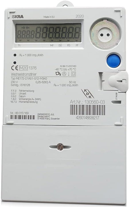 COUNT1 Wechselstromzähler elektronisch 5/60A MID 3-Punkt Ferrarisersatz mit Rücklaufsperre - grenda-hammer® - Der Handwerkershop 