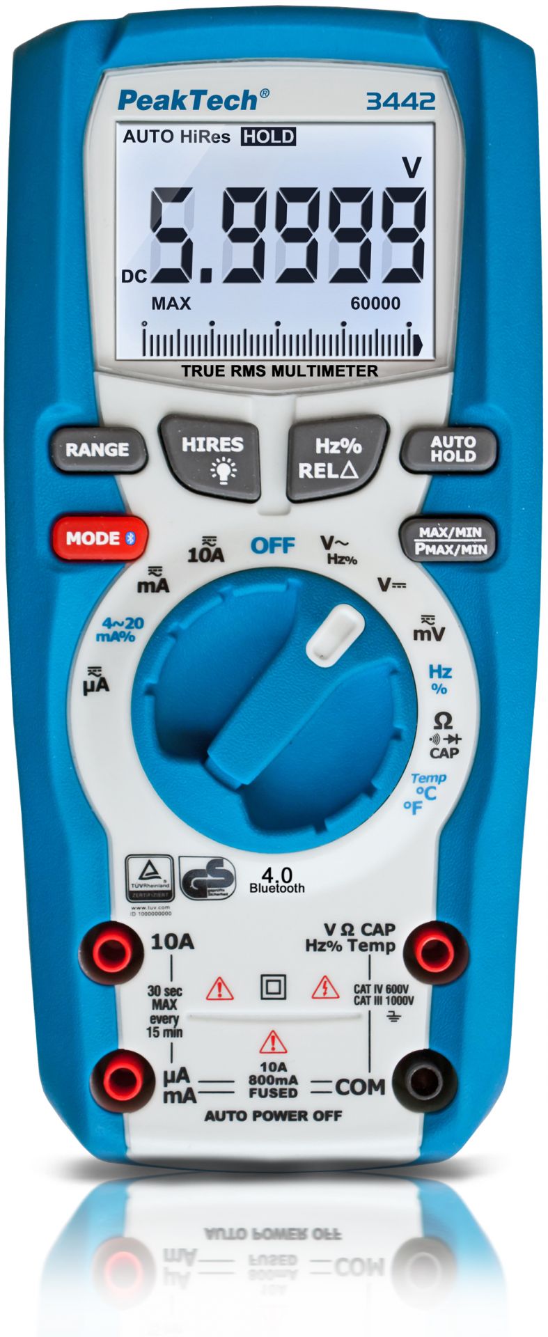 PeakTech® P 3442 TrueRMS Digitalmultimeter 60.000 Counts, Bluetooth