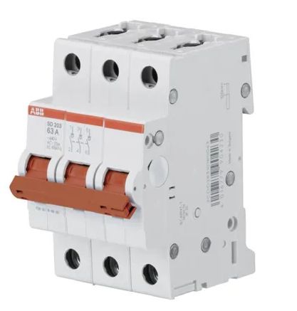 ABB Circuit Breaker 415V 3x63A for DIN Rail SHD203/63 ABB