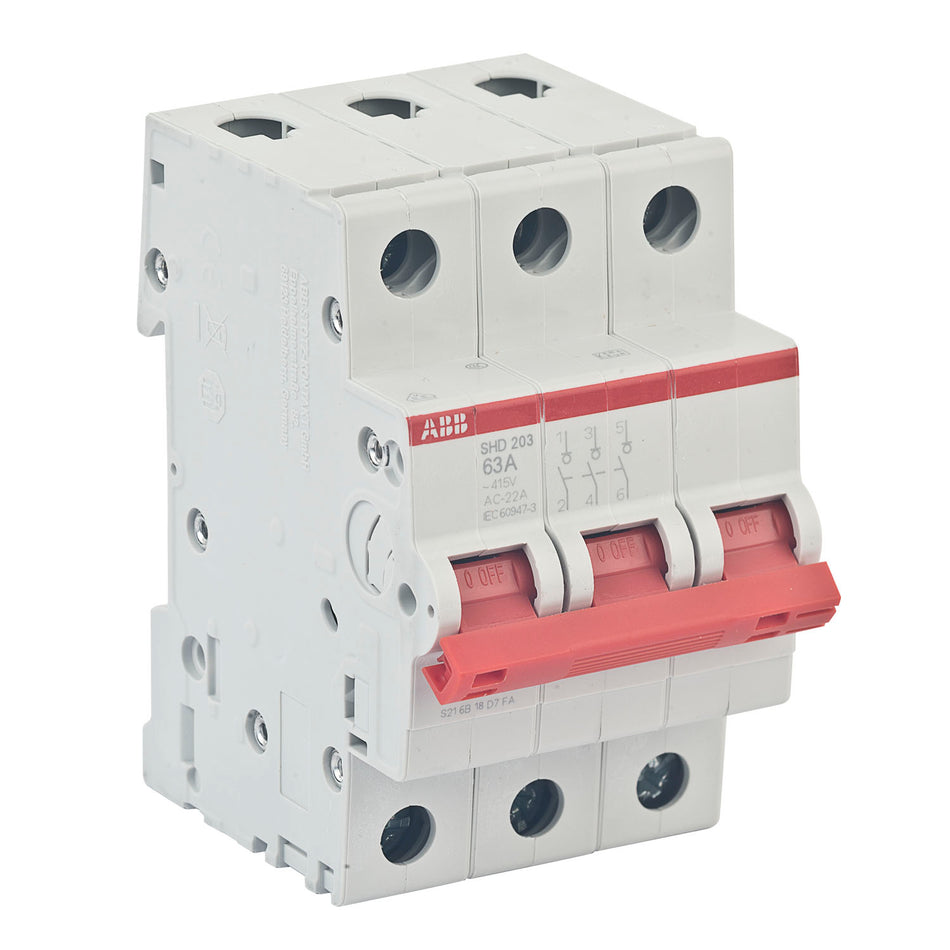ABB Ausschalter 415V 3x63A für DIN Hutschiene SHD203/63