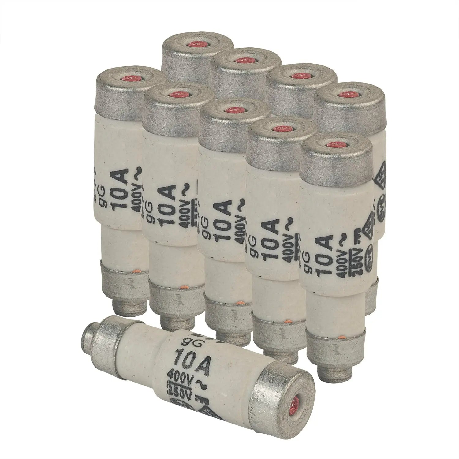 10er Pack Sicherungen Neozed D01 E14 10A rot grenda-hammer®