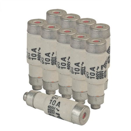 10er Pack Sicherungen Neozed D01 E14 10A rot grenda-hammer®