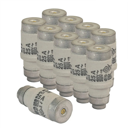 10er Pack Sicherungen Neozed D02 E18 25A gelb grenda-hammer®