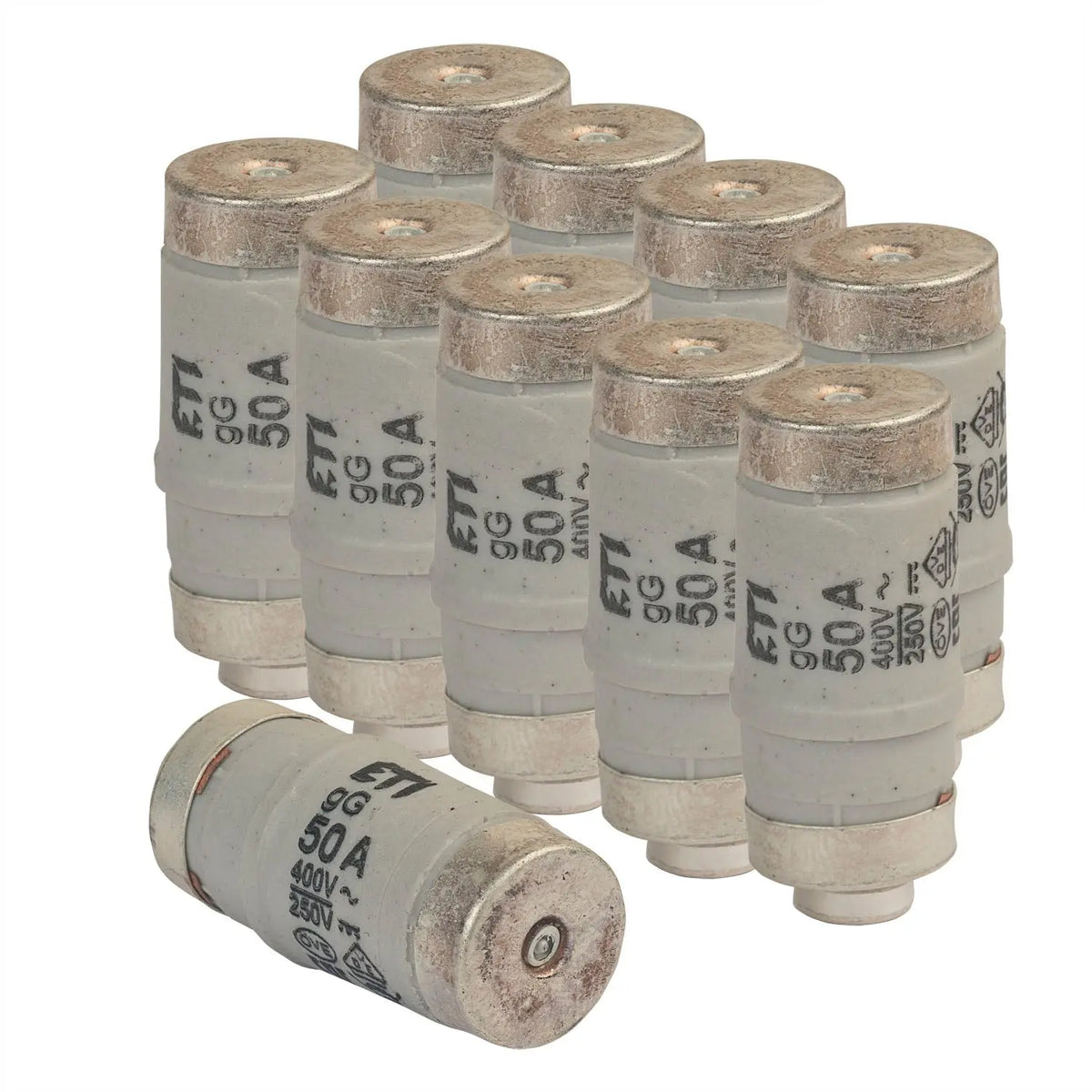 10er Pack Sicherungen Neozed D02 E18 50A weiß grenda-hammer®