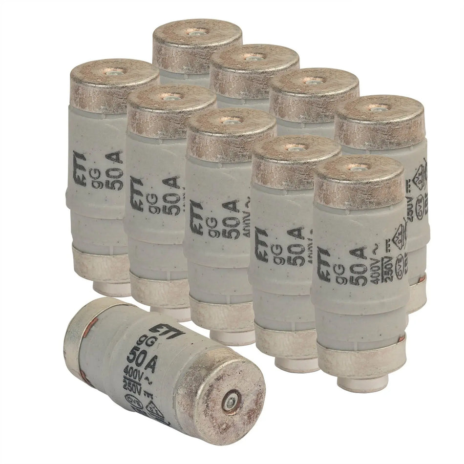 10er Pack Sicherungen Neozed D02 E18 50A weiß grenda-hammer®