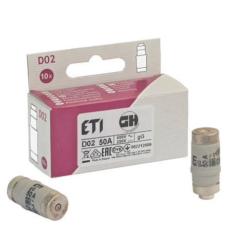 10er Pack Sicherungen Neozed D02 E18 50A weiß grenda-hammer®