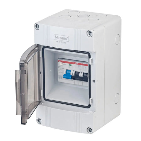 Sicherungskasten für Garten, Camping, Wohnmobil und Boote mit FI-Schutzschalter 25A 30mA und LS B16A 2-polig grenda-hammer®