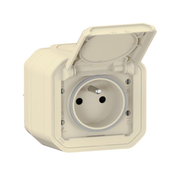 Professionelles Schalterprogramm Feuchtraum Aufputz bis IP 55 in Retrodesign cremeweiss, Schalter und Steckdosen horizontal und vertikal montierbar, modern - schnell - flexibel