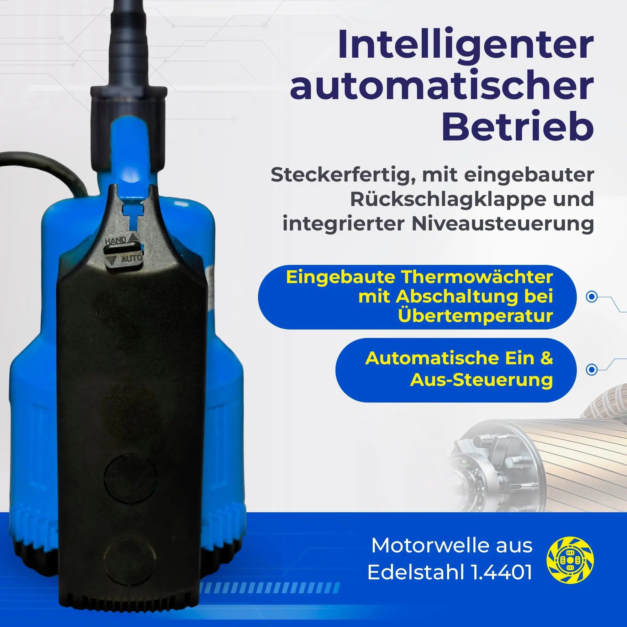 Schmutzwasserpumpe ABS Robusta 300 bis 13.800 Liter/Stunde max. 8,6m Förderhöhe Flachabsaugung bis 3mm und 10m Kabel grenda-hammer®