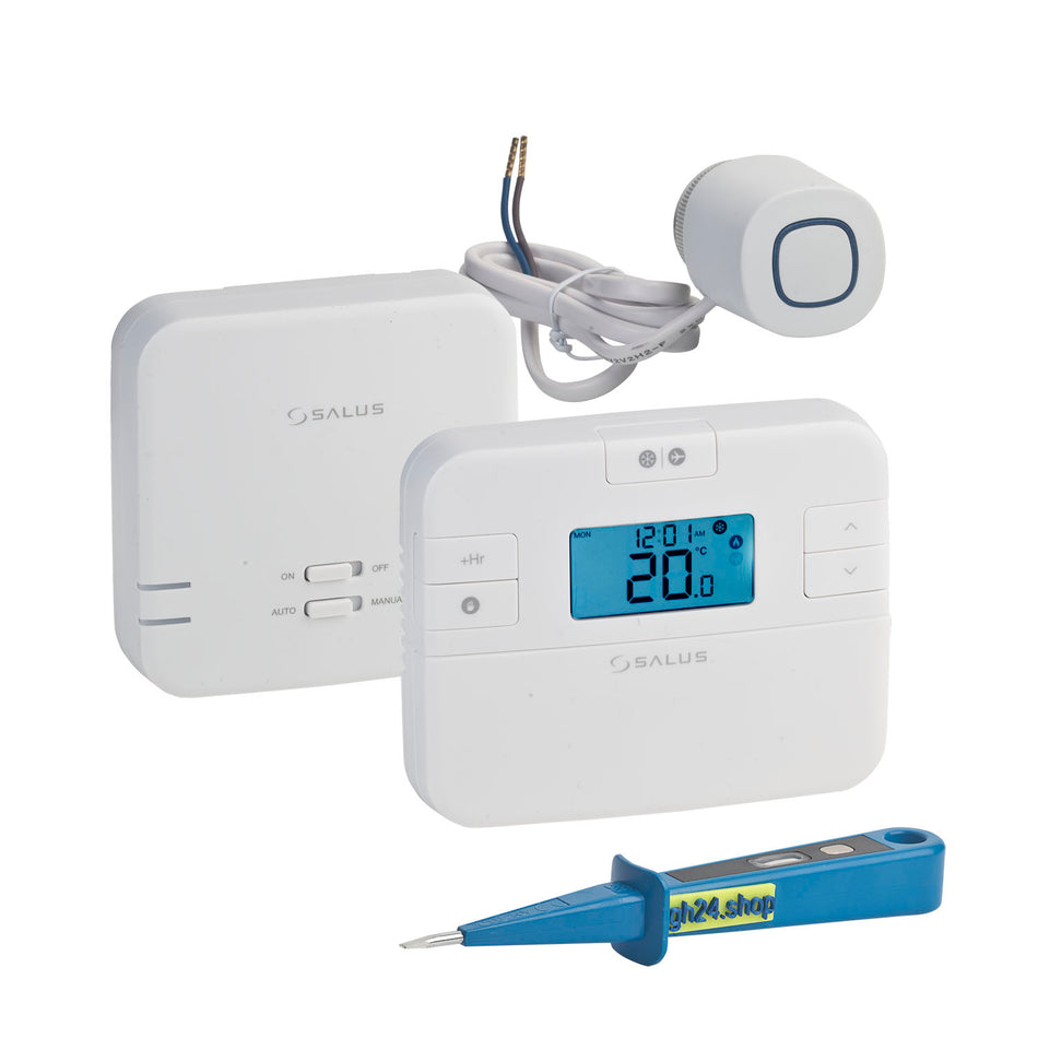 Digitaler Funk-Raumthermostat Einzelraumregelung mit Empfänger und 1x Stellantrieb