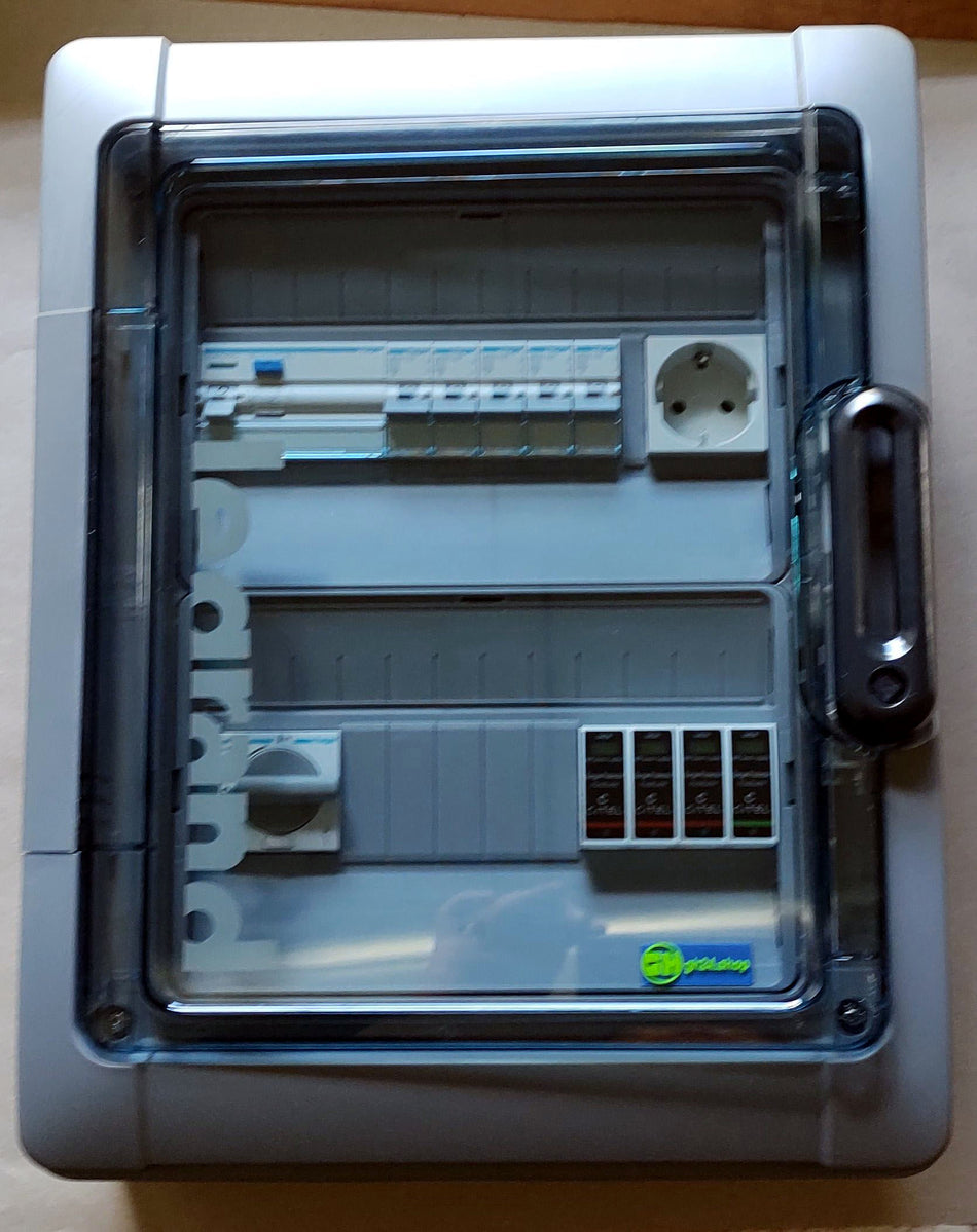 Sicherungskasten Feuchtraum IP65 2-reihig fertig verdrahtet mit Einbaugeräten