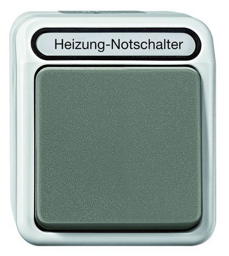 Merten AQUASTAR specialist switch range for damp rooms, surface-mounted, IP44, in light grey | Robust - Proven - Reliable grenda-hammer®