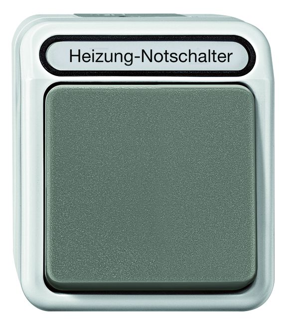 Merten AQUASTAR specialist switch range for damp rooms, surface-mounted, IP44, in light grey | Robust - Proven - Reliable grenda-hammer®
