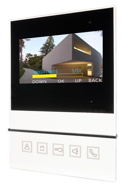 1-Familienhaus Sprechanlage Aufputz VILLA Video 2-Draht Bus mit 1x 4,3 Zoll Basic Monitor HHG