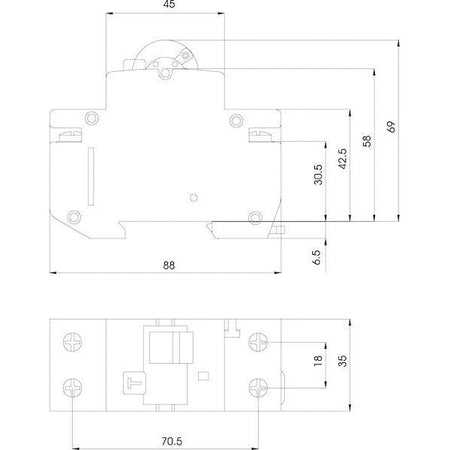 ETI KZS-2M A B16/0.03 FI/LS-Schutzschalter 2TE Typ A unverzögert B16A 30mA 1P+N 10kA > 002173204